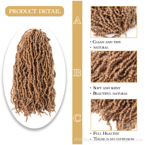 22''10 Wholesale Strands Goddess Crochet Braiding Curly Natural Faux Locs Crochet Braids Afro Synthetic Hair Extension
